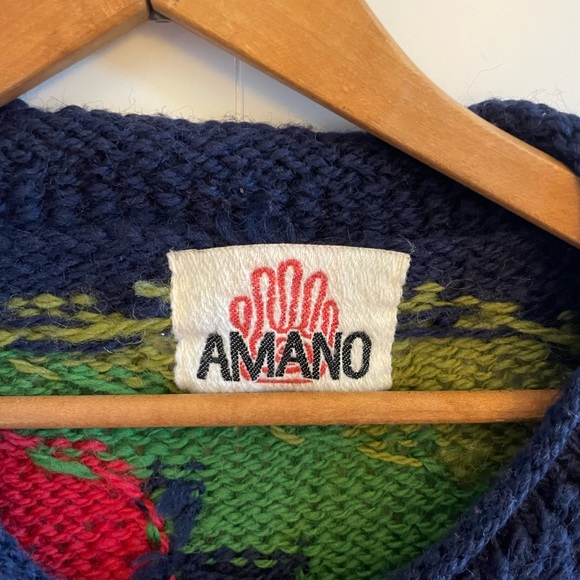 Hand Knit Wool Colorful Strawberry Knit Cardigan - Picture 4 of 8